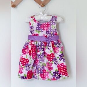 Vibrant Floral Dress with‎ Purple Accent